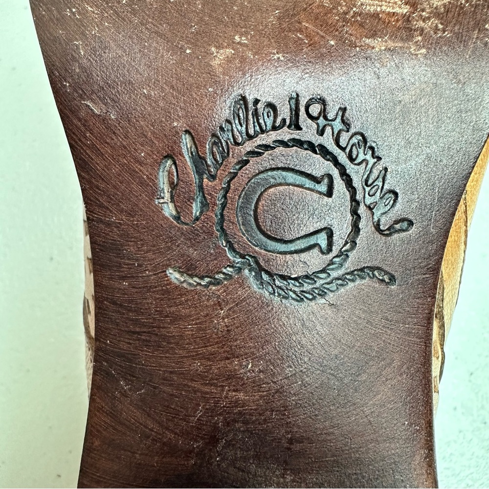 VTG Leather Western Style Snip Toe Mule Heels Women’s Size 7 - Picture 11 of 12